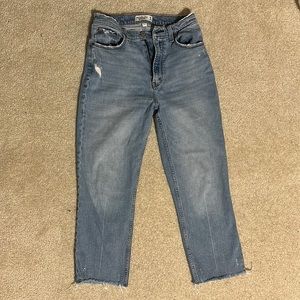 Abercrombie & Fitch Curve Love Ankle Straight Ultra High Rise Jeans